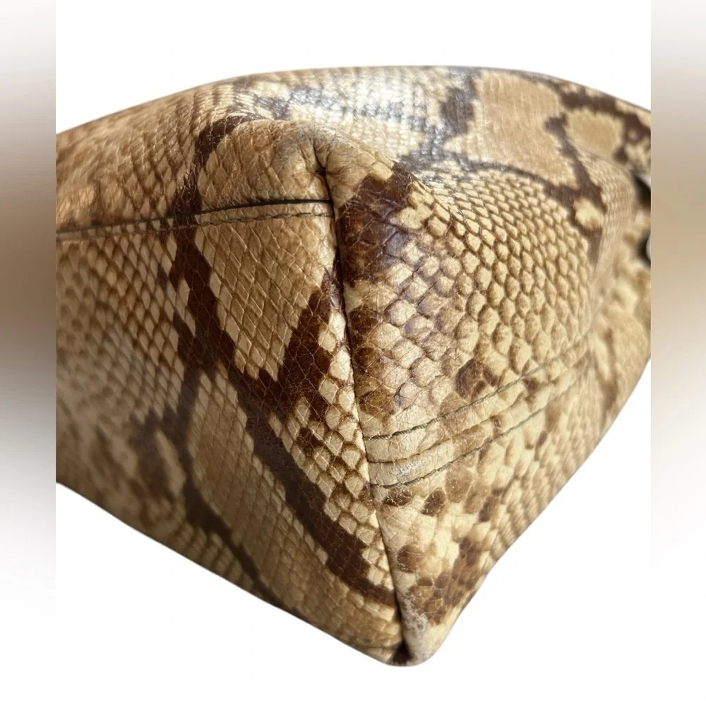 Michael Kors Tan Snake Print Tote Bag, Preloved